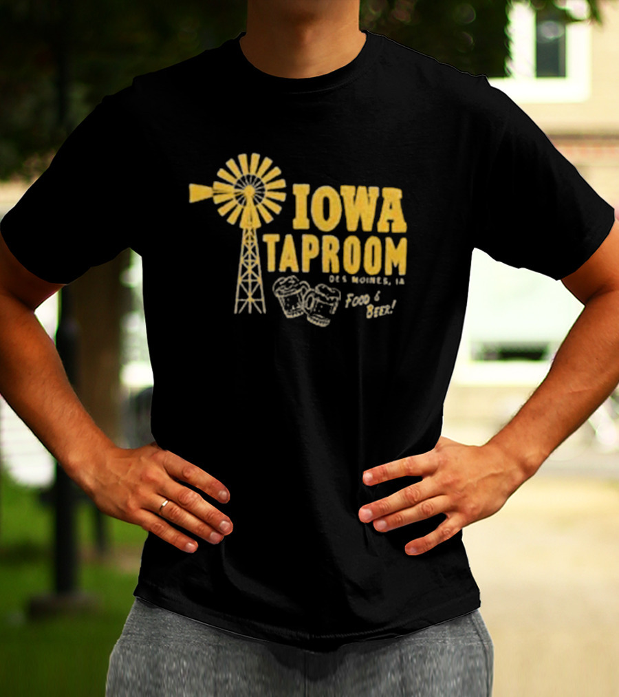 Iowa Taproom Des Moines Windmill Food And Beer T-Shirt