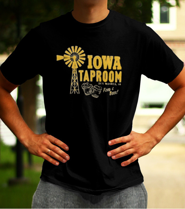 Iowa Taproom Des Moines Windmill Food And Beer T-Shirt