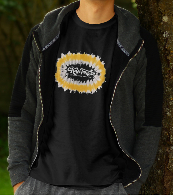 Kade Talkers Challenger Records Yellow And Black Tie-Dye Burst T-Shirt