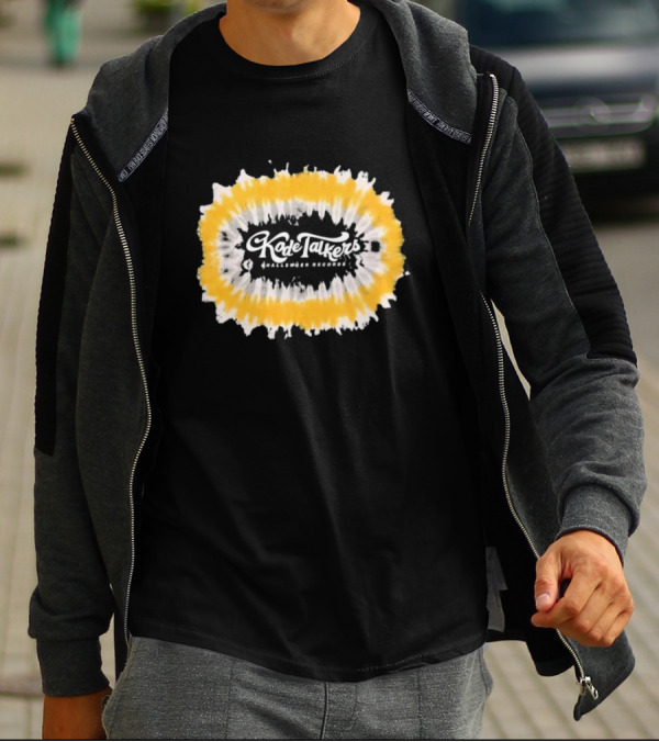 Kade Talkers Challenger Records Yellow And Black Tie-Dye Burst T-Shirt