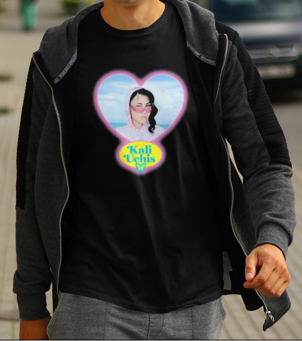 Kali Uchis Pastel Heart Portrait Butterfly T-Shirt
