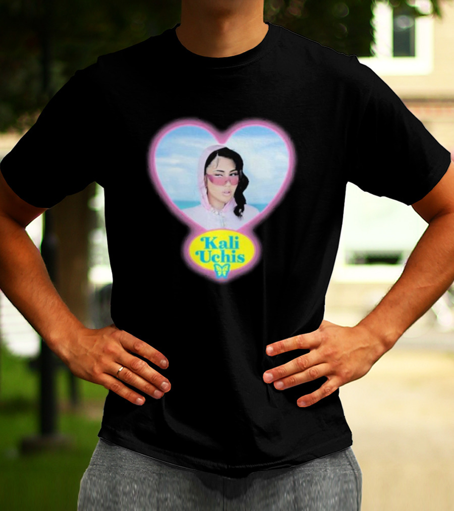 Kali Uchis Pastel Heart Portrait Butterfly T-Shirt