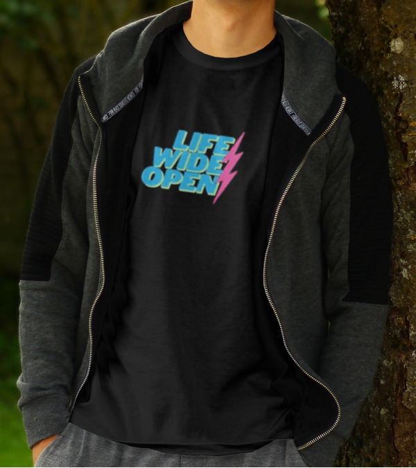 Life Wide Open Retro Lightning Bolt T-Shirt