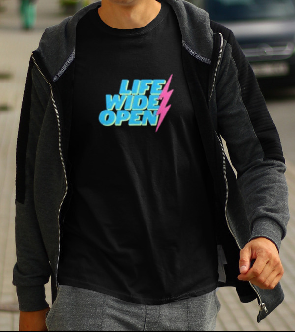 Life Wide Open Retro Lightning Bolt T-Shirt