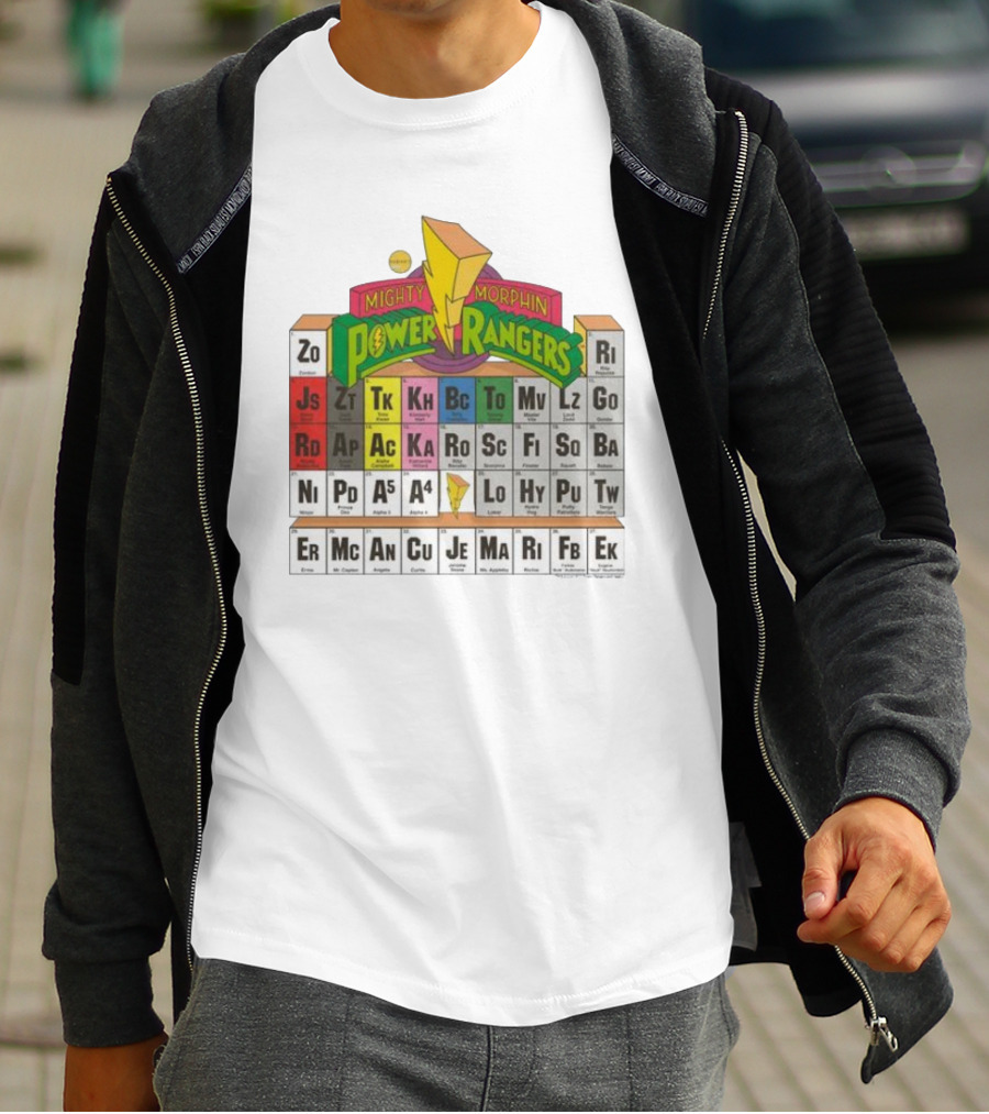 Mighty Morphin Power Rangers Morphing Periodic Table Elements T-Shirt