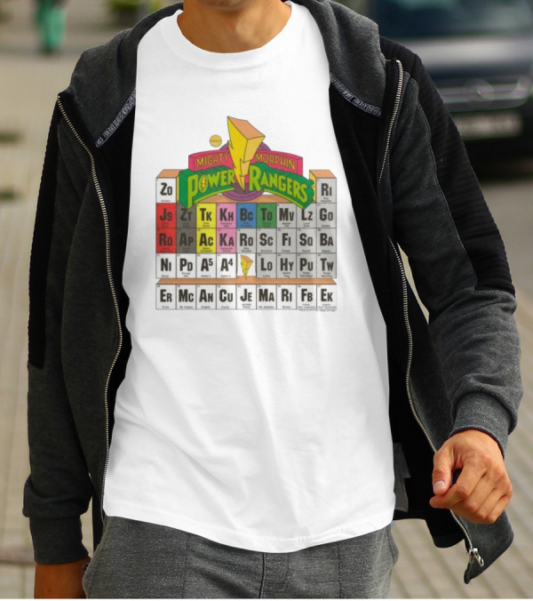 Mighty Morphin Power Rangers Morphing Periodic Table Elements T-Shirt
