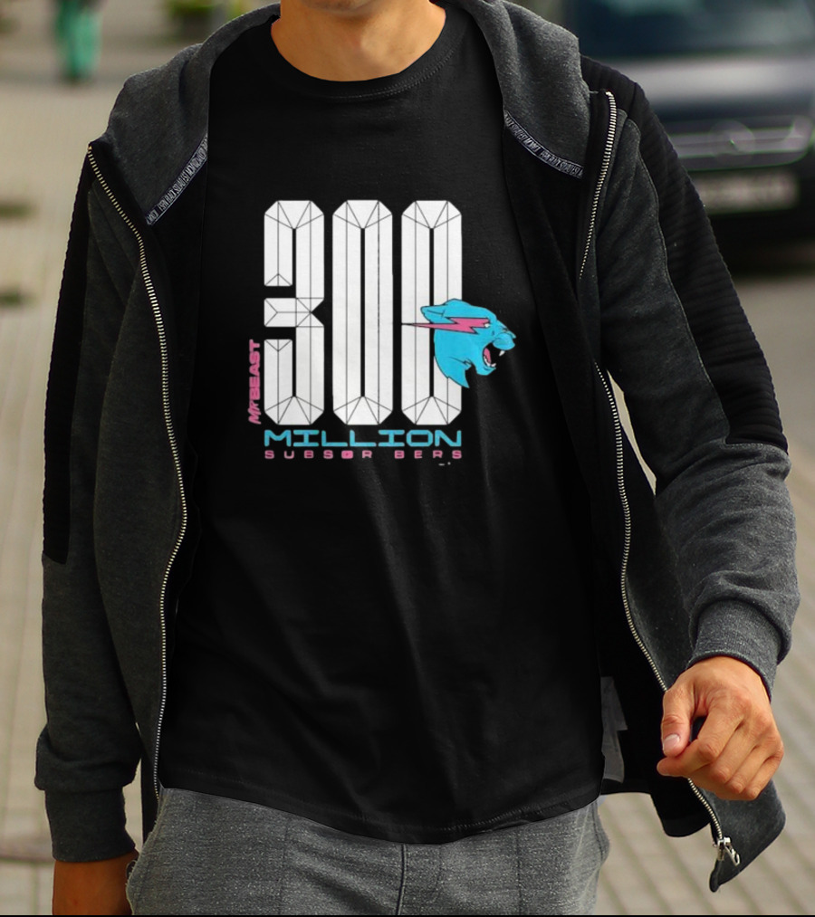 MrBeast 300 Million Subscribers Blue Panther T-Shirt