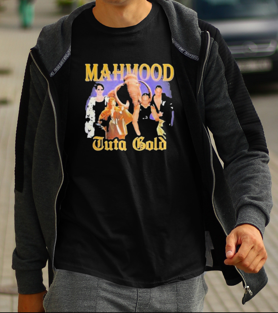 MAHMOOD Tuta Gold Elephant And Figures Collage T-Shirt