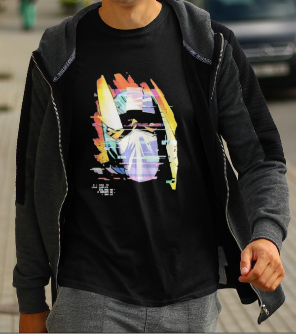 Insano Moon Man Helmet Glitch Neon Tech 92610 13-BS6 18 T-Shirt