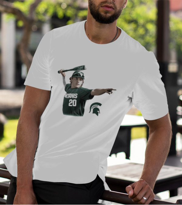 Jayden Terres Michigan State Spartans Baseball Bat Football T-Shirt