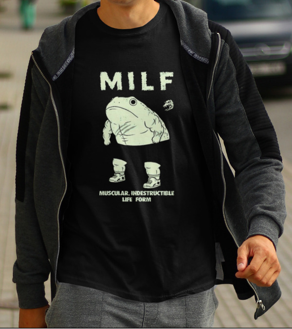 MILF Muscular Indestructible Life Form Frog With Sneakers T-Shirt