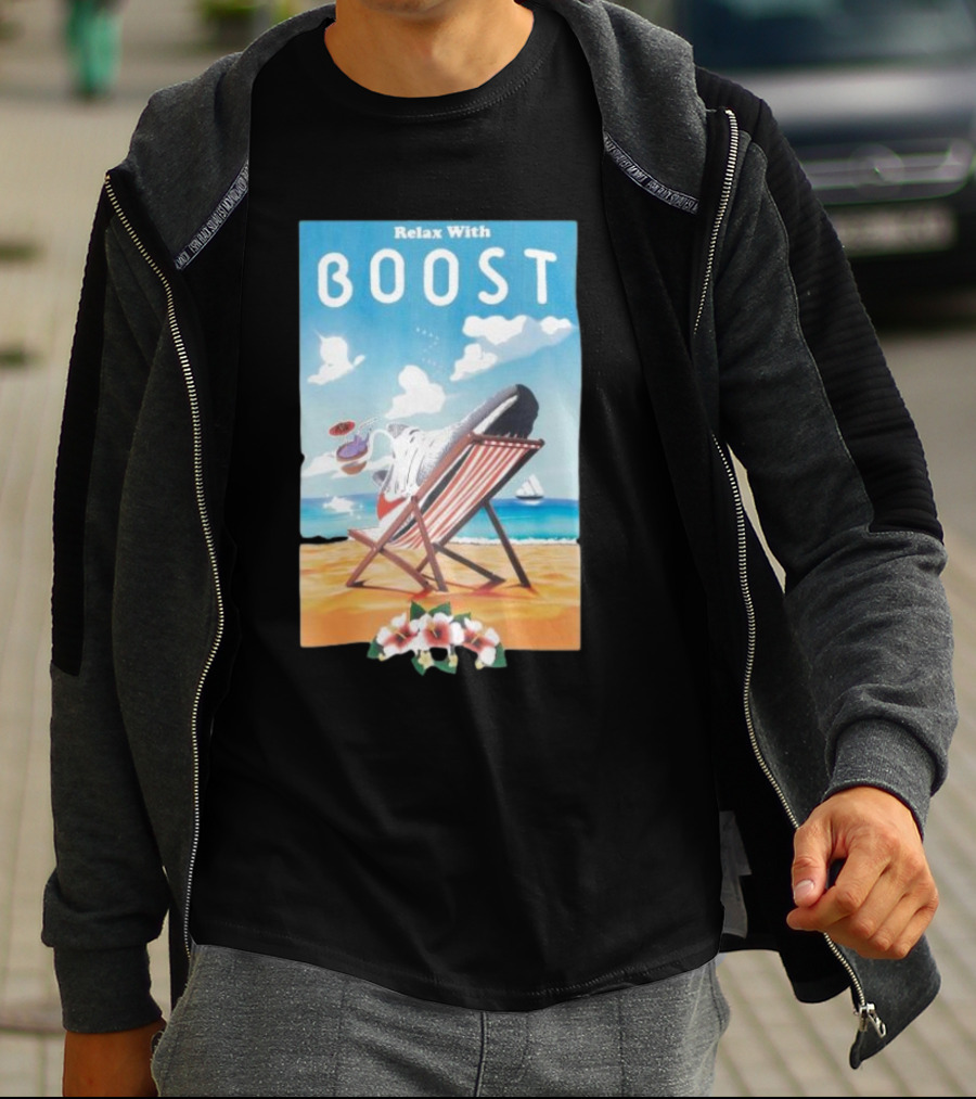 Relax With Boost Ultra Boost Beach Chair Scene T-Shirt