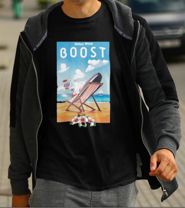 Relax With Boost Ultra Boost Beach Chair Scene T-Shirt