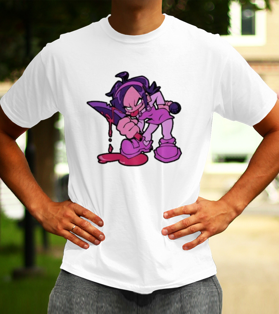Friday Night Funkin' Nene Holding Microphone And Bloodied Knife T-Shirt