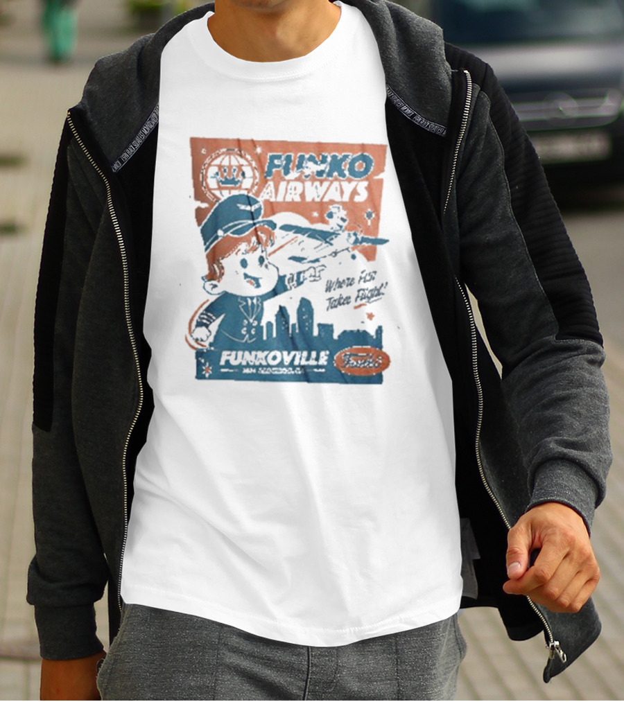 Funko Airways Funkoville We're Fly Take Flight San Diego T-Shirt