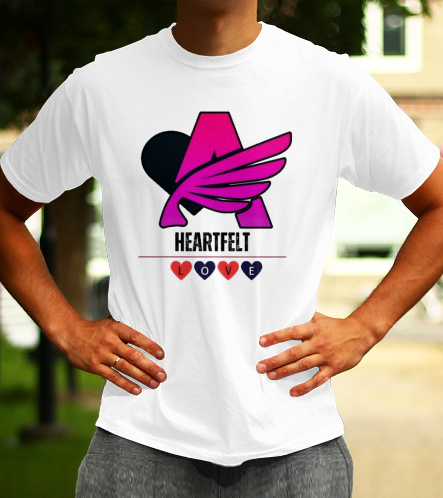 Heartfelt Love Pink Winged Heart T-Shirt