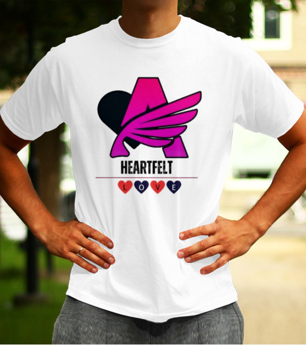 Heartfelt Love Pink Winged Heart T-Shirt