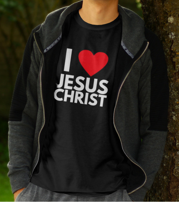 I Love Jesus Christ Christian Red Heart T-Shirt