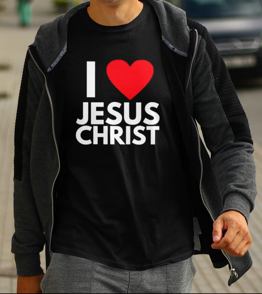 I Love Jesus Christ Christian Red Heart T-Shirt