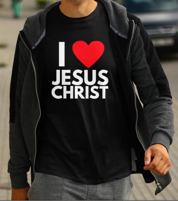I Love Jesus Christ Christian Red Heart T-Shirt