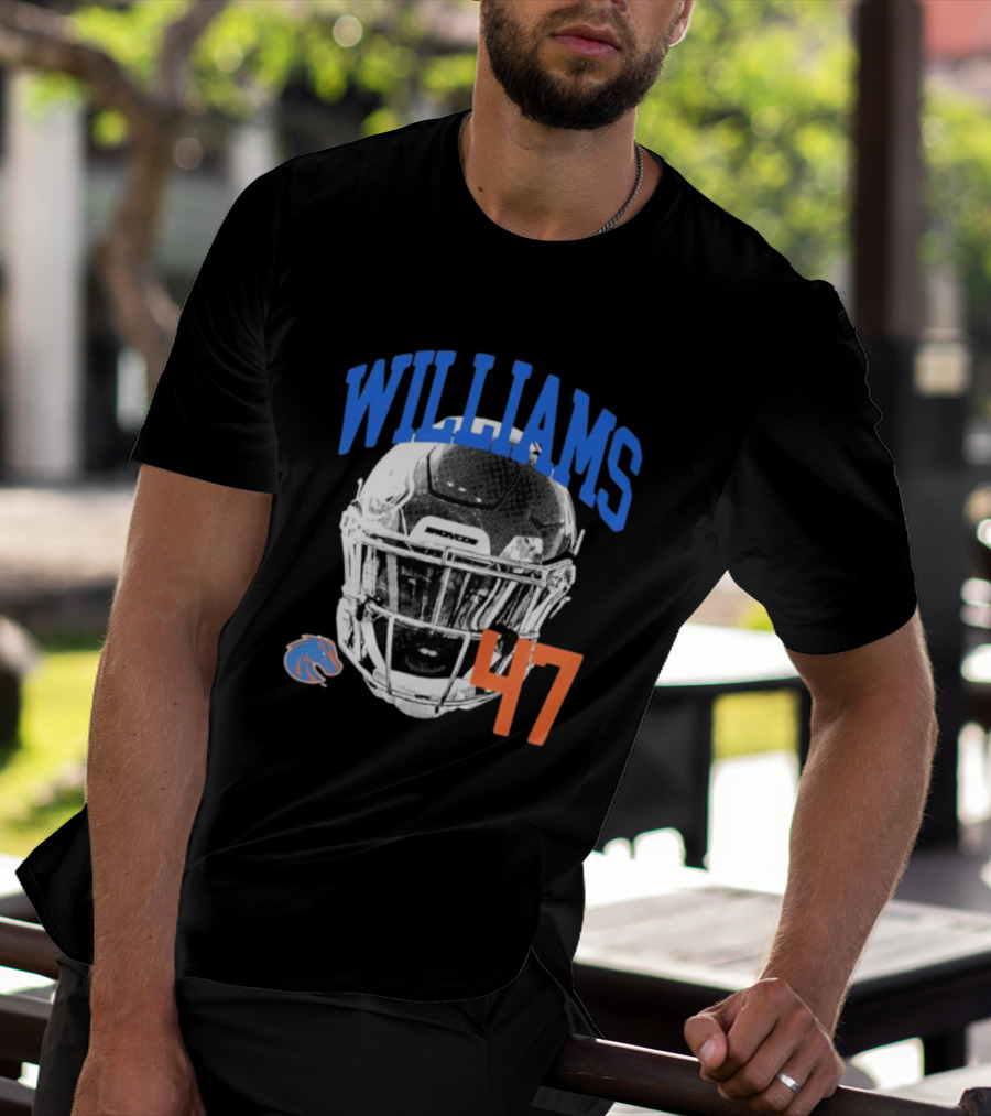 Williams 47 Helmet Boise State Broncos T-Shirt