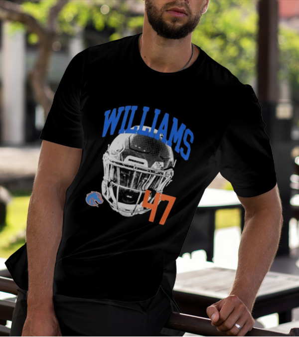 Williams 47 Helmet Boise State Broncos T-Shirt