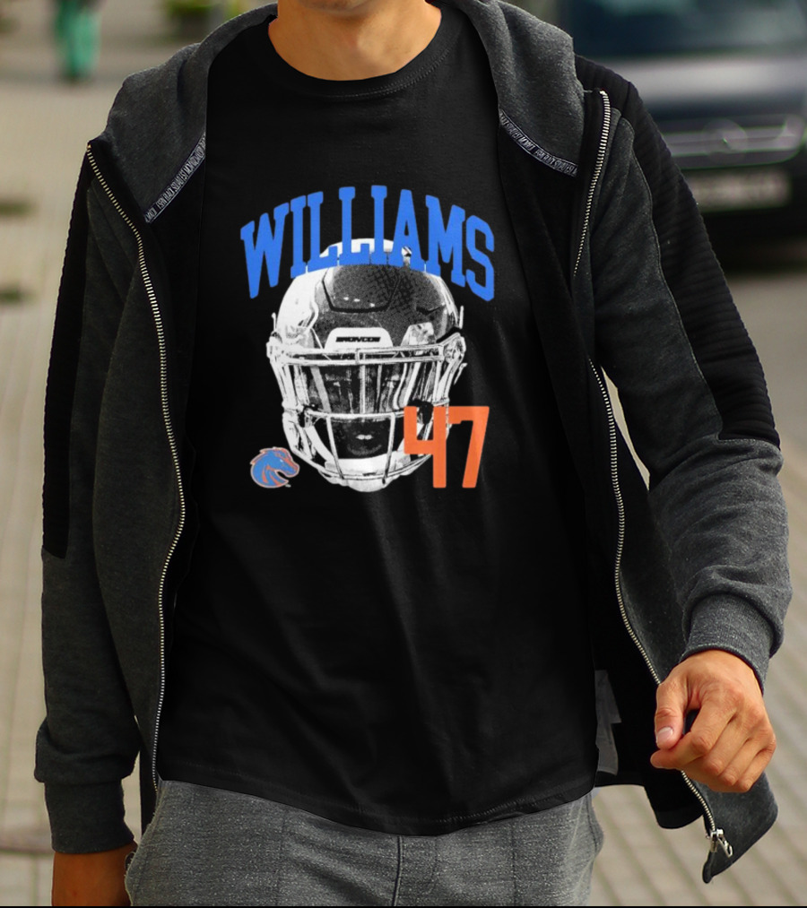Williams 47 Helmet Boise State Broncos T-Shirt