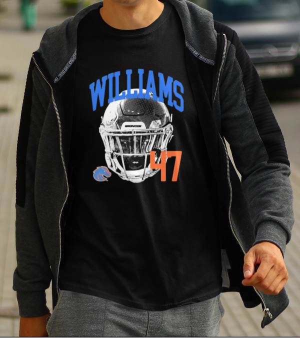 Williams 47 Helmet Boise State Broncos T-Shirt