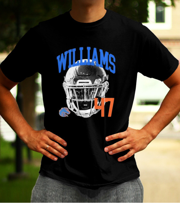 Williams 47 Helmet Boise State Broncos T-Shirt