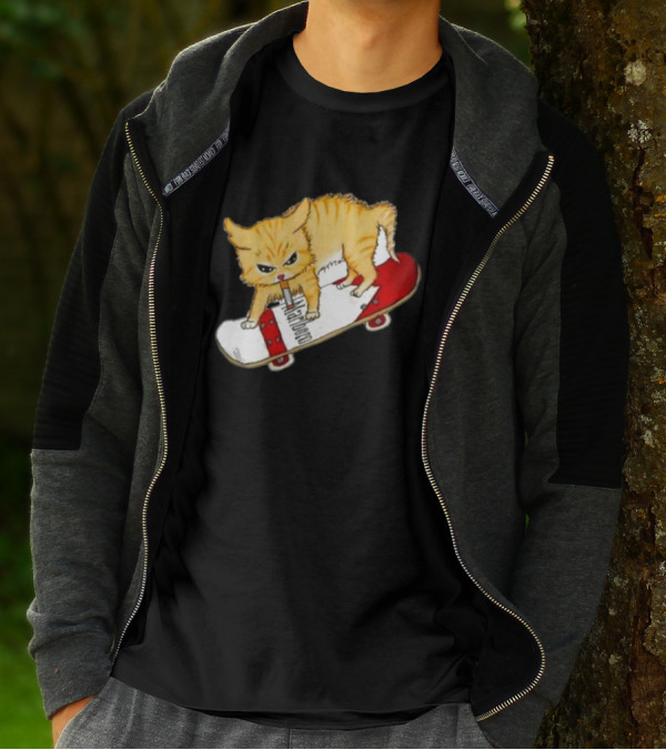 Lonely Kids Club Cig Cats Skateboarding Clarence Returns T-Shirt