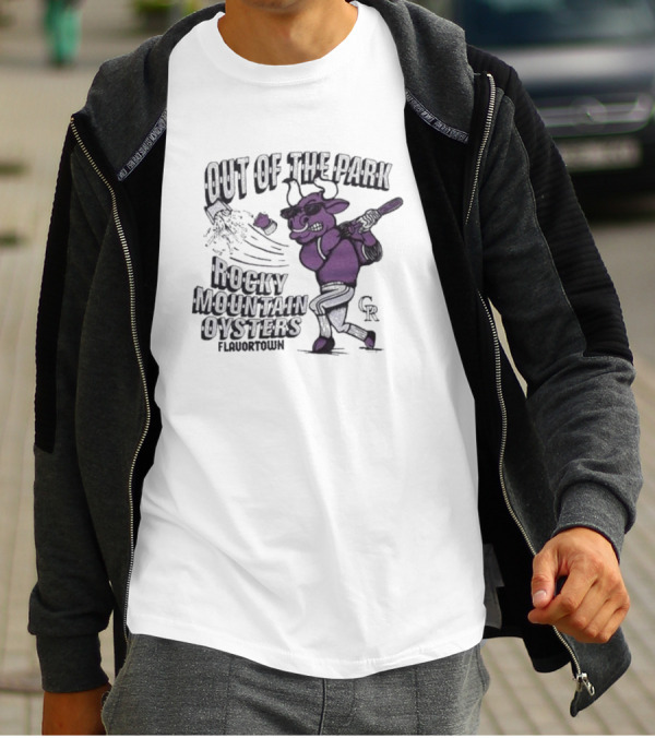 Mlb X Flavortown Colorado Rockies Cow Swinging Bat T-Shirt