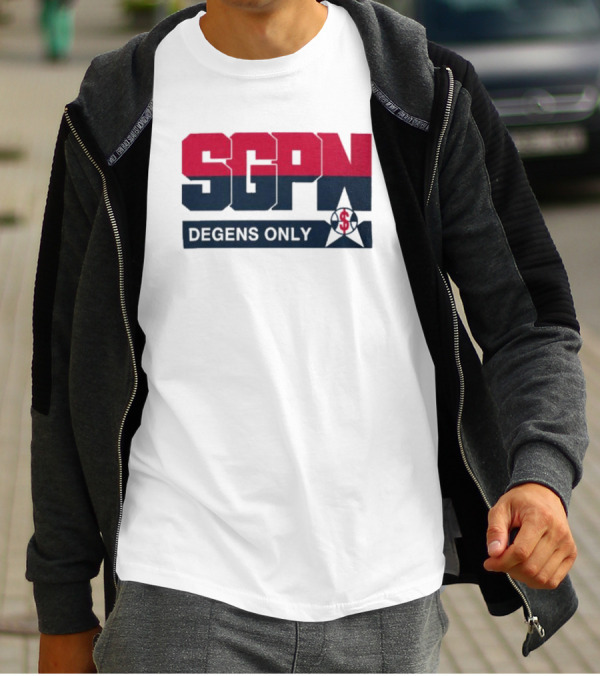 SGPN Degens Only Sports Gamblers Podcast Network Baseball Star T-Shirt
