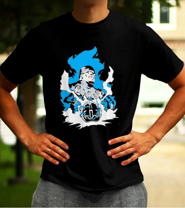 Mega64 Master Collection Featuring Iconic Characters And Explosive Blue T-Shirt