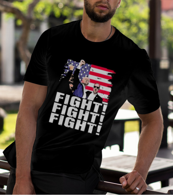 Fight Fight Fight Donald America Flag T-Shirt
