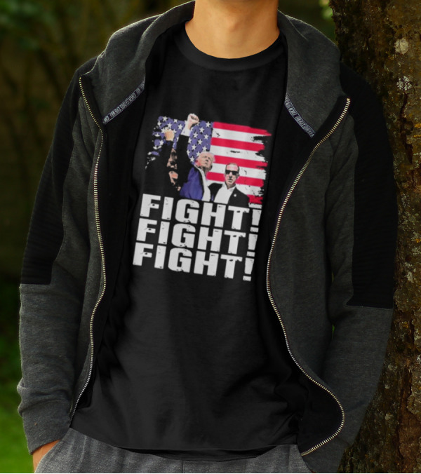 Fight Fight Fight Donald America Flag T-Shirt