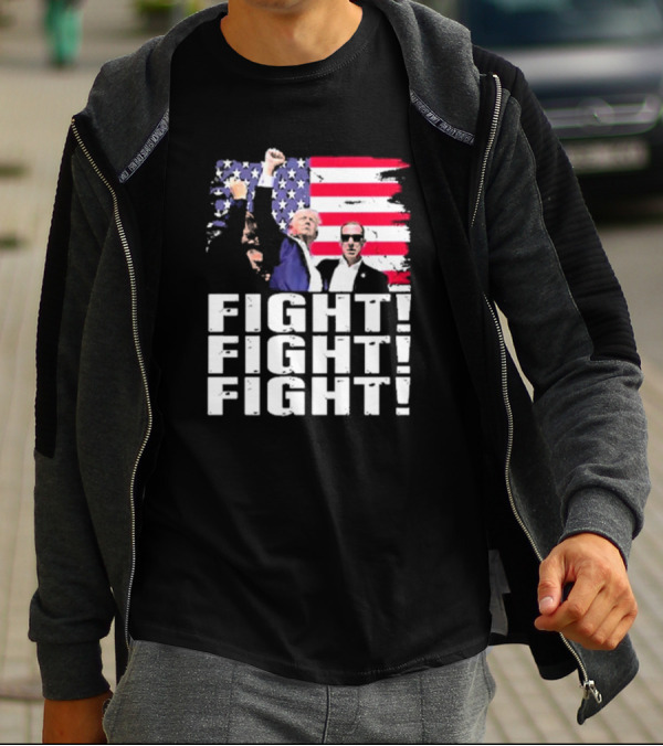 Fight Fight Fight Donald America Flag T-Shirt