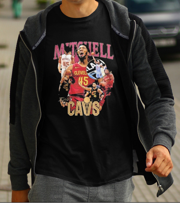 Mitchell Cleveland Cavs 45 Basketball Hype Signature T-Shirt