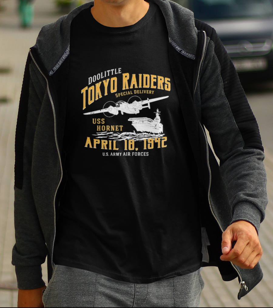 Doolittle Tokyo Raiders Special Delivery USS Hornet April 18 1942 U.S. Army Air Forces T-Shirt