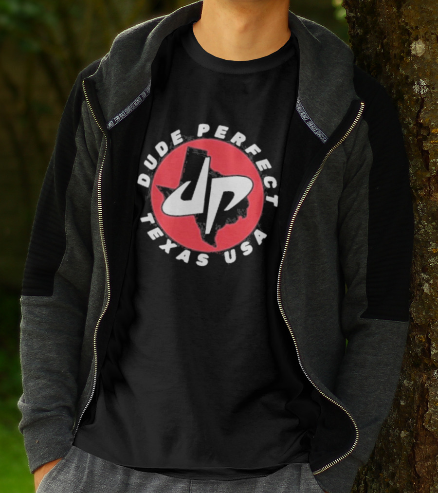 Dude Perfect DP Logo Texas USA Red Circle T-Shirt