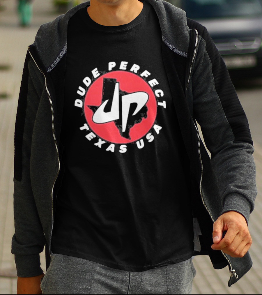 Dude Perfect DP Logo Texas USA Red Circle T-Shirt