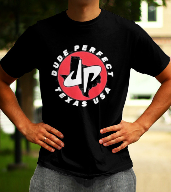Dude Perfect DP Logo Texas USA Red Circle T-Shirt