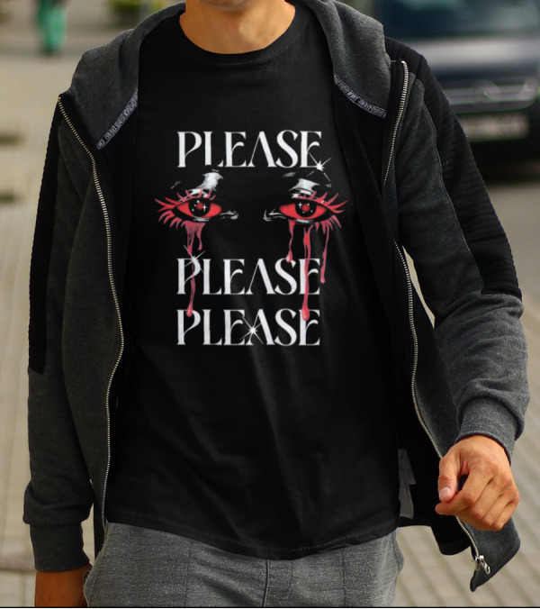 Galactixy Please Please Please Blood Eye Red Crying Eyes T-Shirt