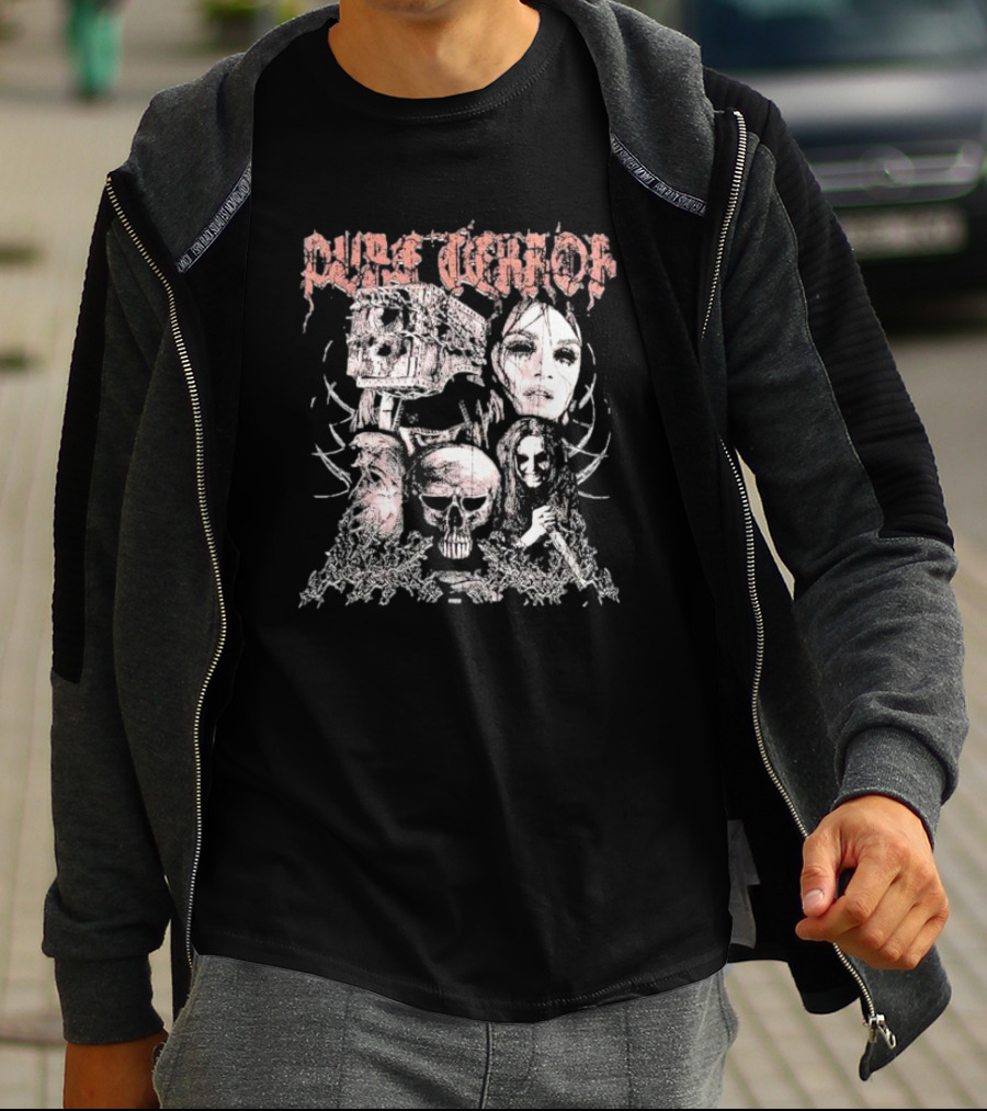 GRDT Pure Terror Horror Skull And Faces T-Shirt