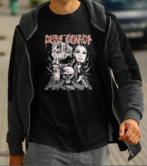 GRDT Pure Terror Horror Skull And Faces T-Shirt