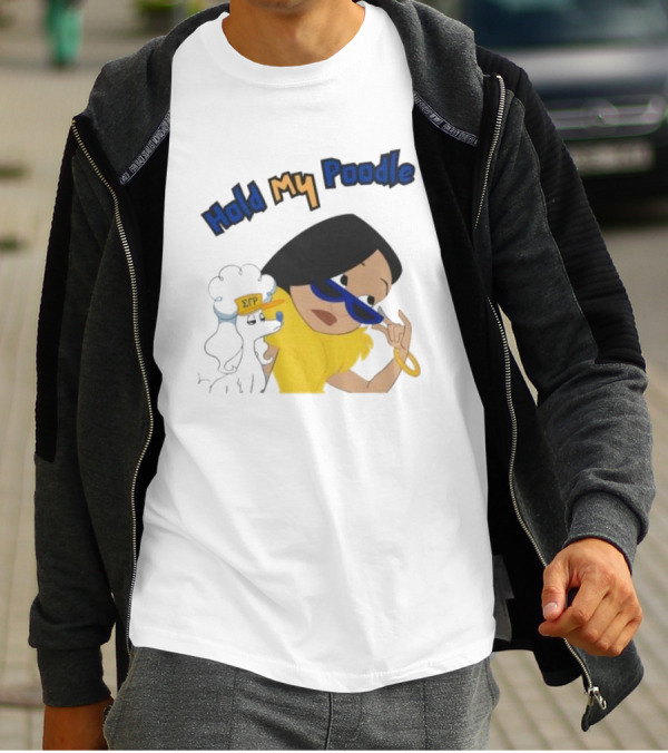 Hold My Poodle SGR Animated Character With Glasses T-Shirt