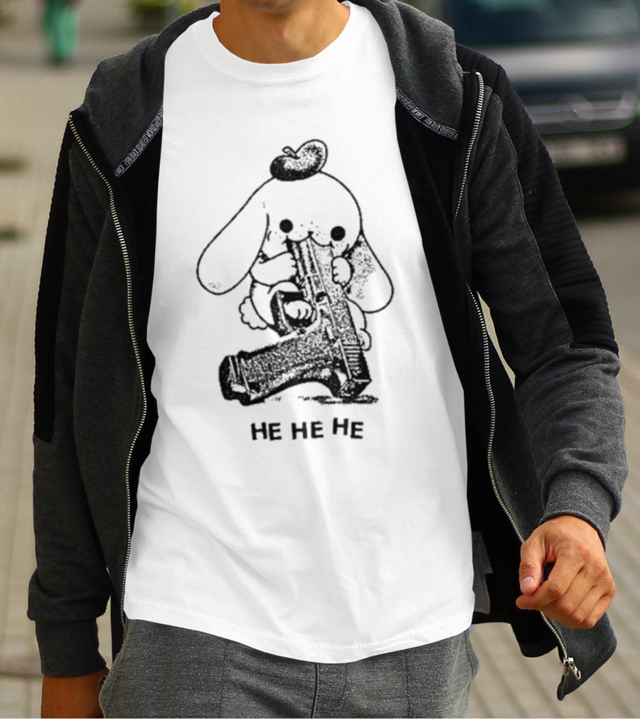 Cinnamoroll Sanrio He He He With Gun Bowler Hat T-Shirt