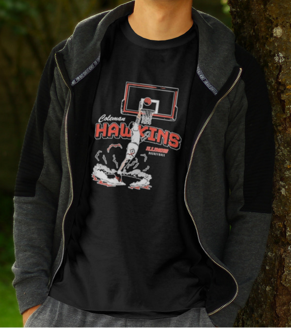 Coleman Hawkins Illinois Basketball Dunk T-Shirt
