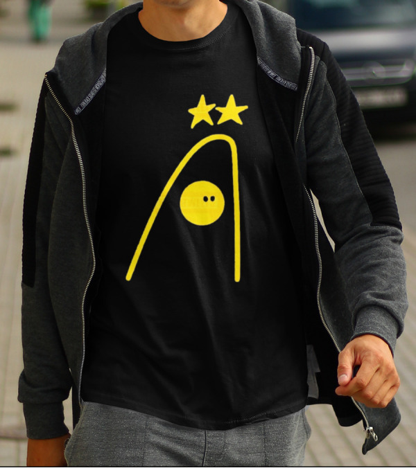 Dandies Badge Fitbatweets Yellow Stars Icon With Curve And Circle T-Shirt