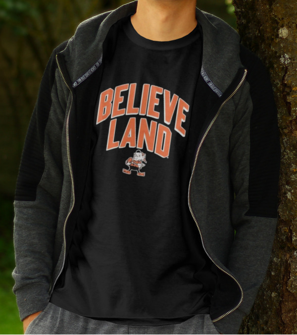 Believeland Cleveland Browns Brownie Football T-Shirt