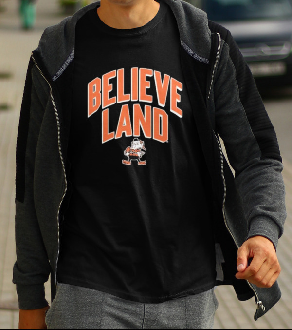 Believeland Cleveland Browns Brownie Football T-Shirt